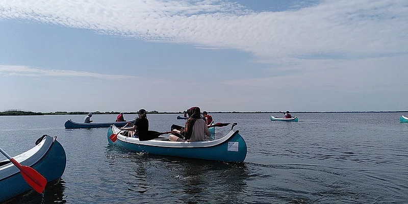 Canoeing on Lacul lacob