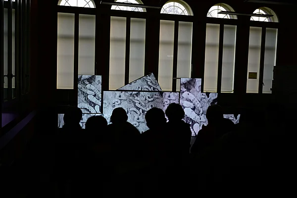 The video artist Oscar Löser showed an impressive video installation
