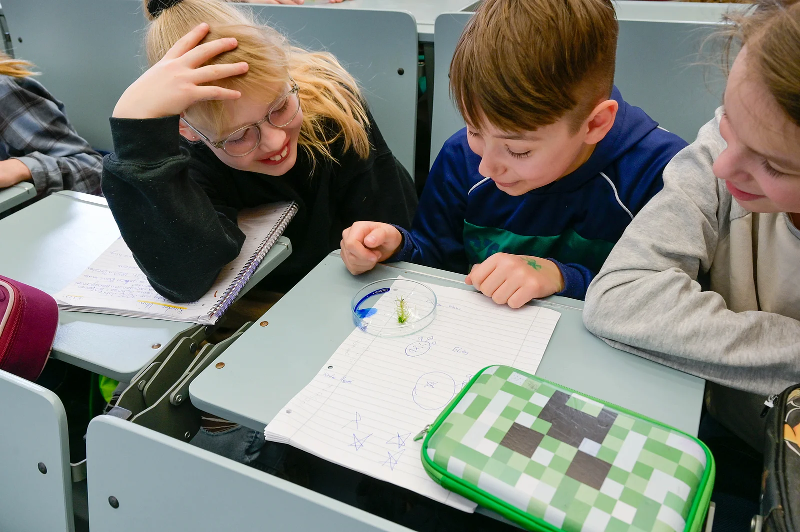 Kinder arbeiten an einer Aufgabe