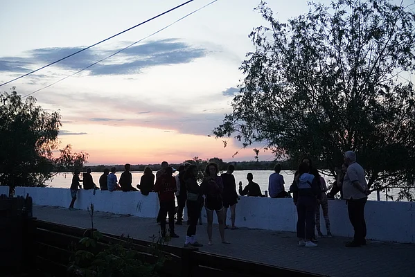 Enjoying the sunset in Crișan