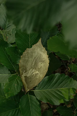 Ein Foto wird auf ein Blatt übertragen.