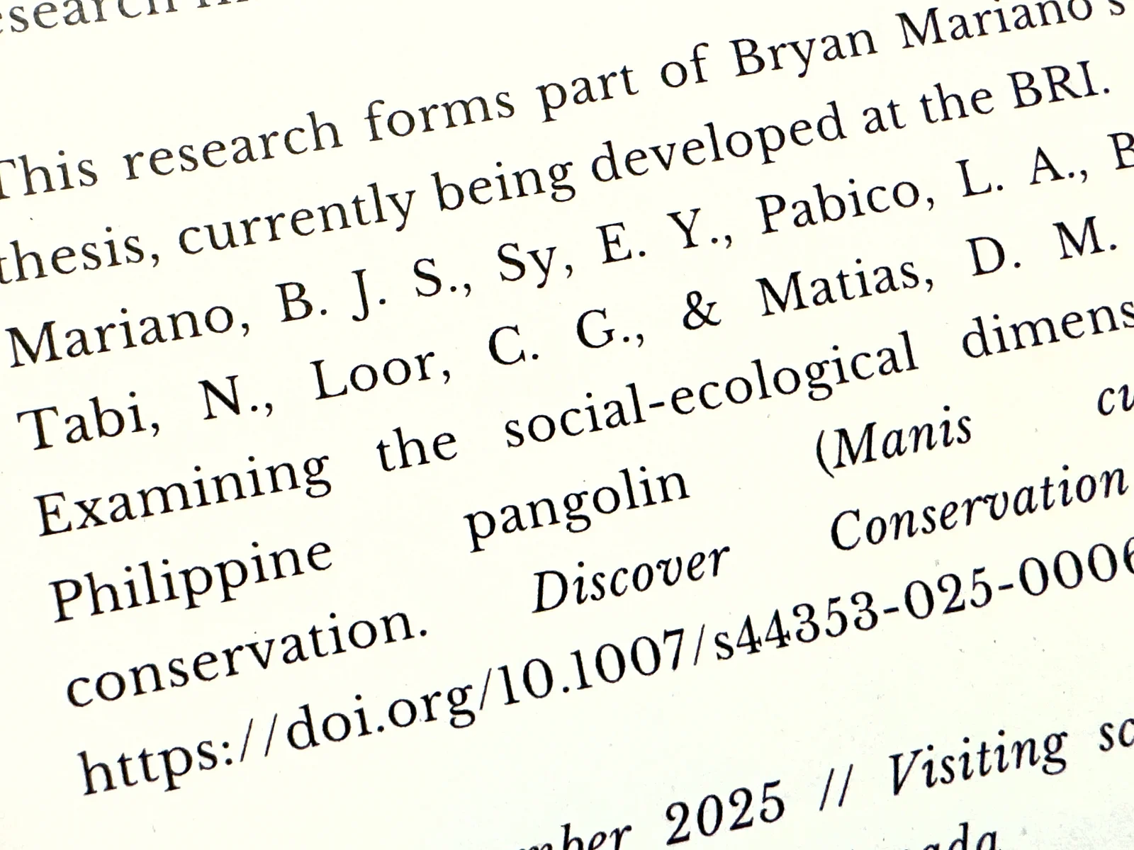 Publication on pangolins